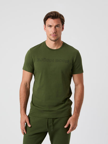 Bjorn Borg Ανδρικό Αθλητικό T-Shirt - Borg Essential 3 T-Shirt - Rifle Green