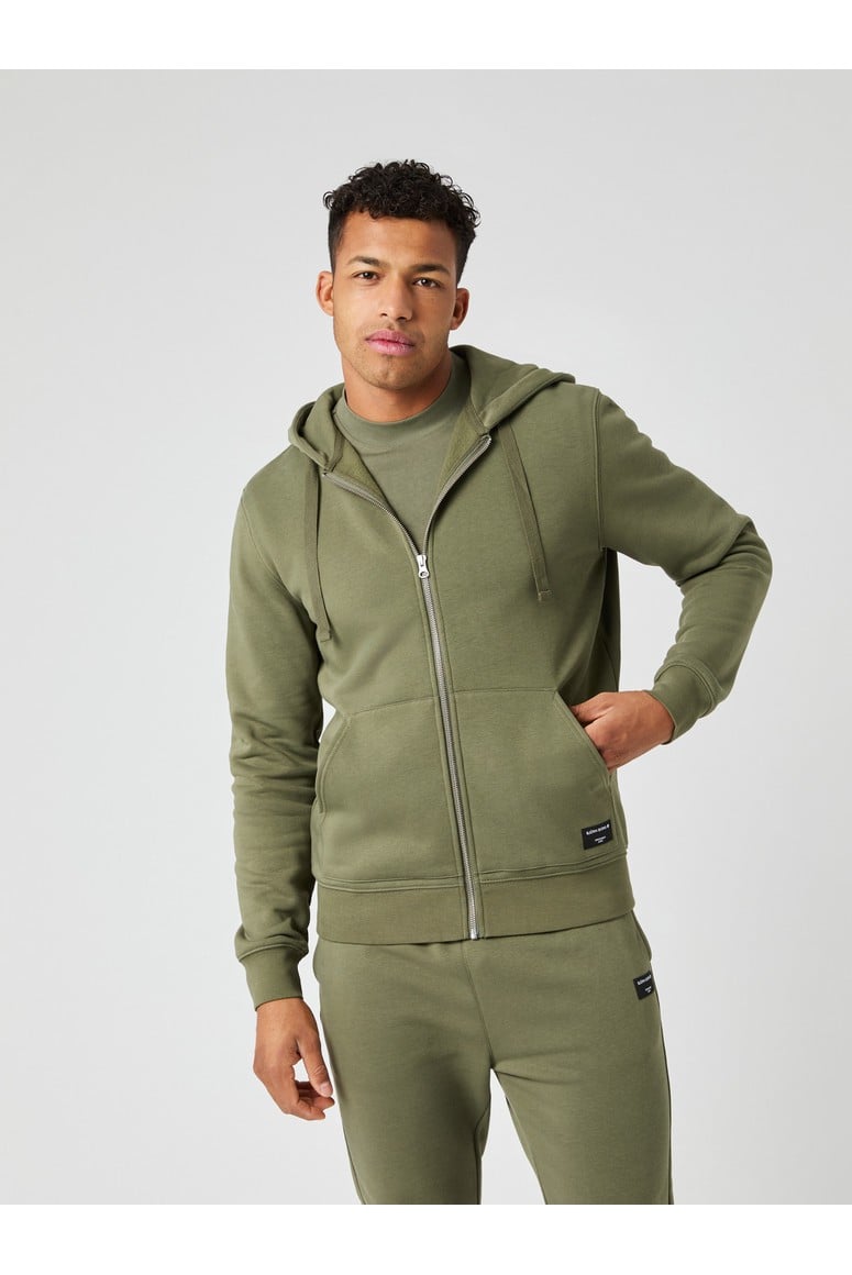 Bjorn Borg Ανδρική Ζακέτα Με Κουκούλα - Centre Zip Hoodie - Dusty Olive