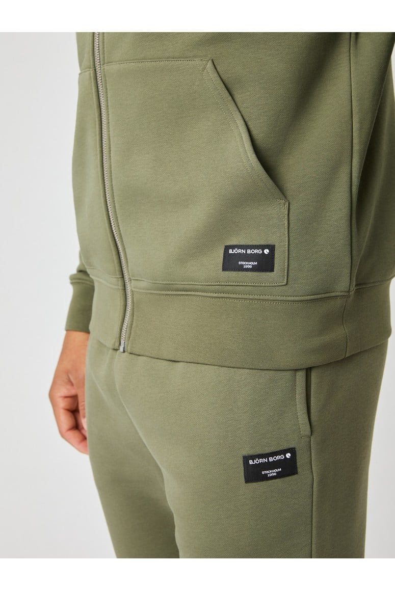 Bjorn Borg Ανδρική Ζακέτα Με Κουκούλα - Centre Zip Hoodie - Dusty Olive