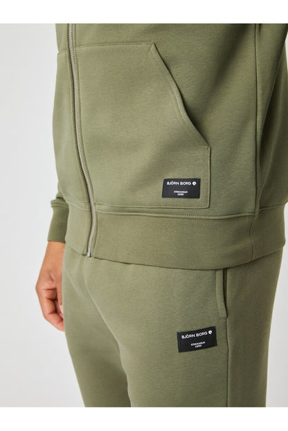 Bjorn Borg Ανδρική Ζακέτα Με Κουκούλα - Centre Zip Hoodie - Dusty Olive