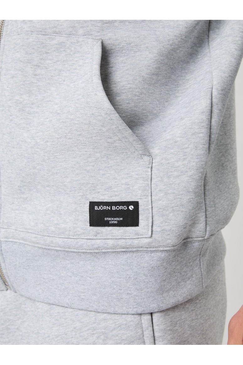 Bjorn Borg Ανδρική Ζακέτα Με Κουκούλα - Centre Zip Hoodie - Light Grey Melange