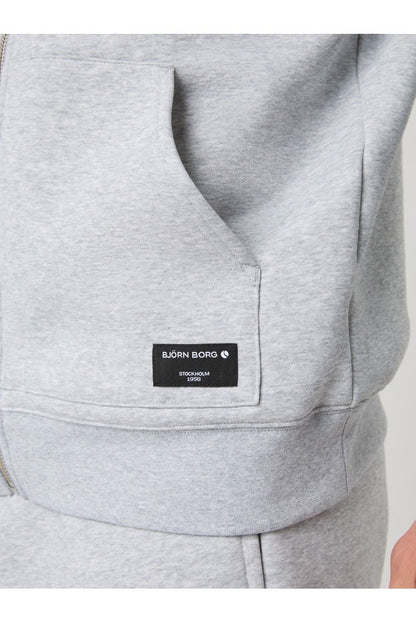 Bjorn Borg Ανδρική Ζακέτα Με Κουκούλα - Centre Zip Hoodie - Light Grey Melange