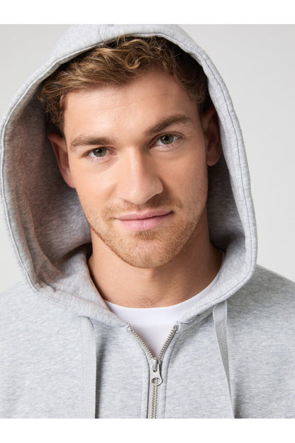 Bjorn Borg Ανδρική Ζακέτα Με Κουκούλα - Centre Zip Hoodie - Light Grey Melange