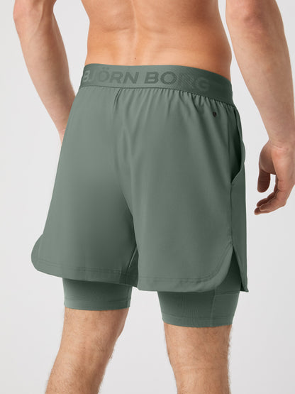 Bjorn Borg Ανδρικό Σορτς - Borg 2 In 1 Shorts - Agave Green