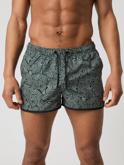 Bjorn Borg Ανδρικό Μαγιό Σόρτς - Borg Retro Print Swim Shorts - Tune Big 1