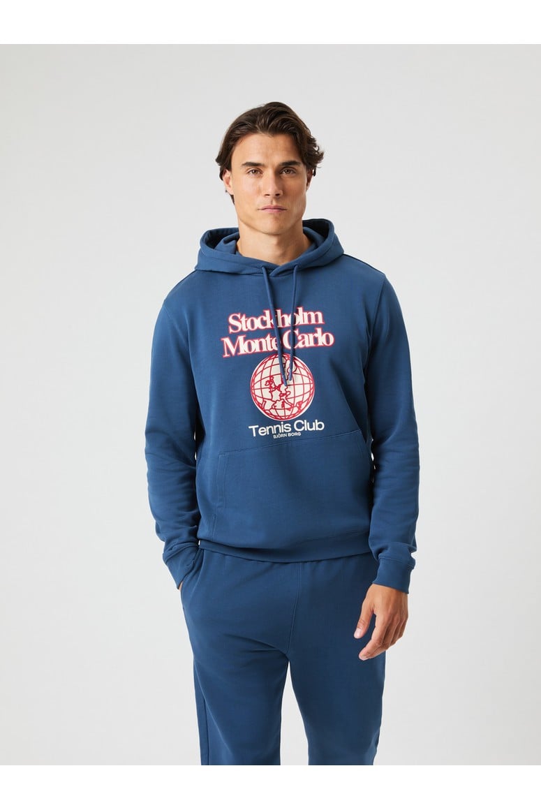 Bjorn Borg Ανδρικό Φούτερ Με Κουκούλα - Classic Print Hoodie - Sargasso Sea