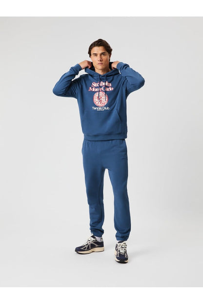 Bjorn Borg Ανδρικό Φούτερ Με Κουκούλα - Classic Print Hoodie - Sargasso Sea