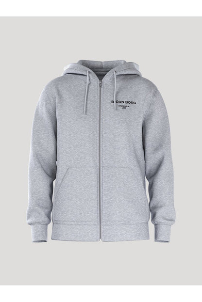 Bjorn Borg Ανδρική Ζακέτα Με Κουκούλα - Essential 1 Zip Hoodie - Light Grey Melange