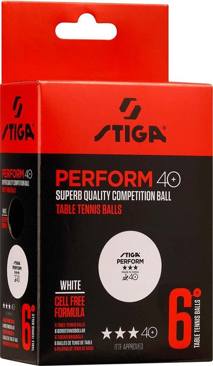 Stiga Μπαλάκια Ping Pong - Table Tennis Ball Perform 3-star ABS 6-pack White - 1113-2110-06