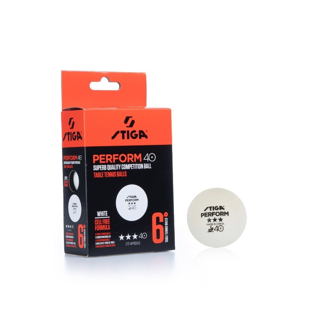 Stiga Μπαλάκια Ping Pong - Table Tennis Ball Perform 3-star ABS 6-pack White - 1113-2110-06