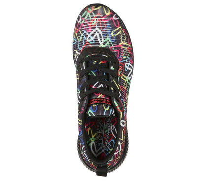 Skechers Παπούτσι Γυναικείο x JGoldcrown: Bobs Sport Squad - 117092-BKMT Black/Multi