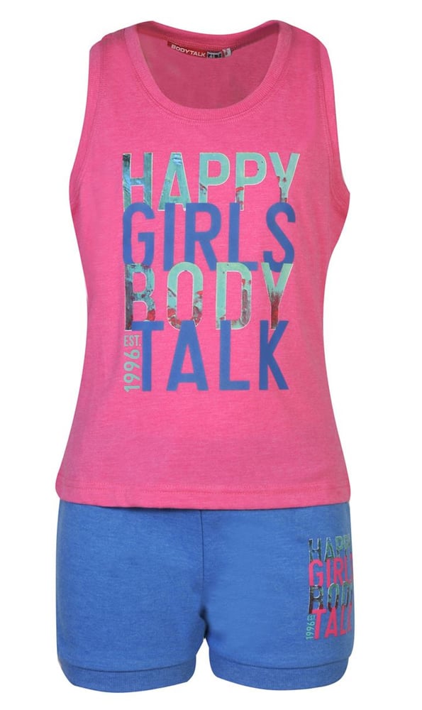 BodyTalk Σέτ T-Shirt Αμάνικο -Σόρτς Γιά Κορίτσι - Girls SET T-Shirt-Shorts HAPPY G LIPS