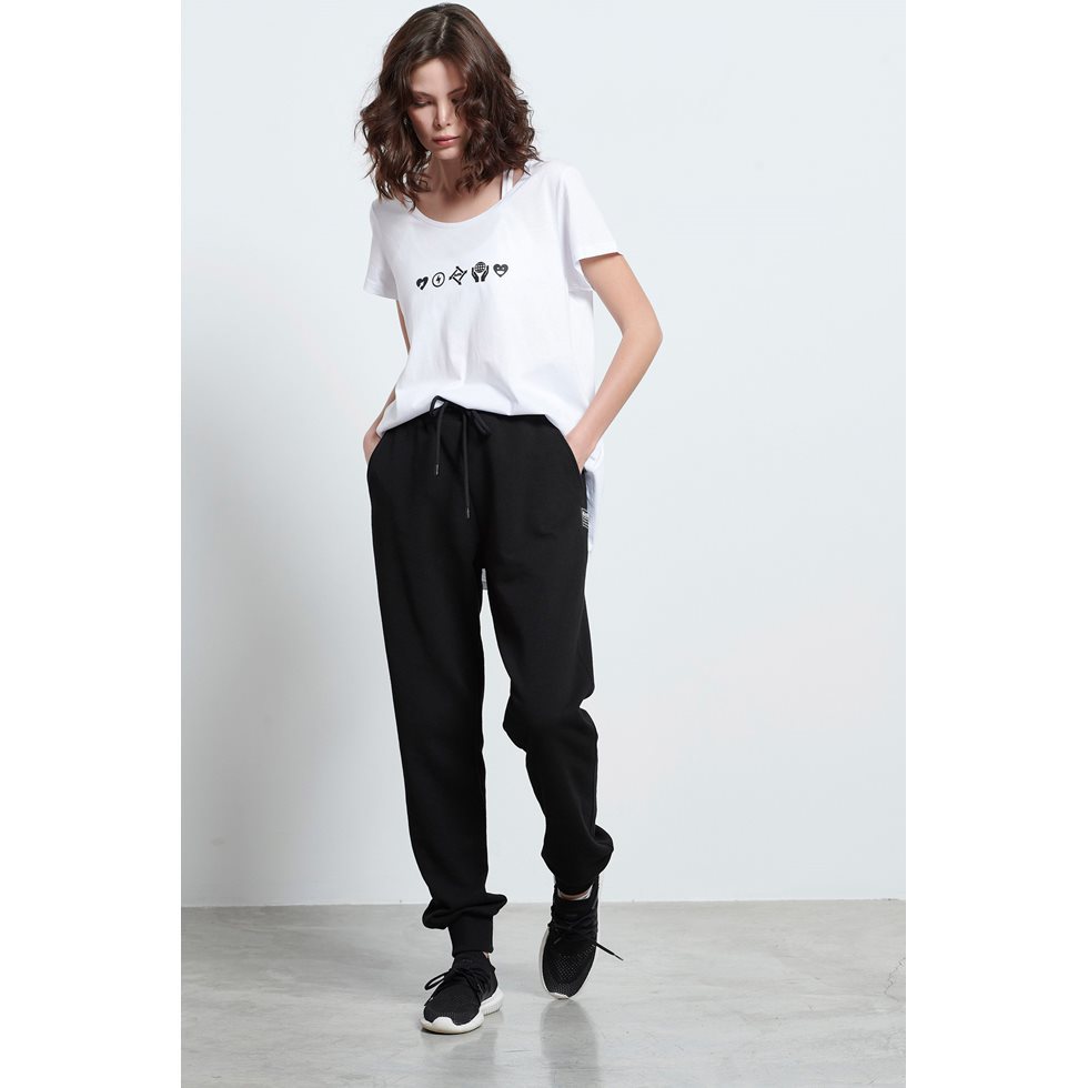 BodyTalk Γυναικεία Jogger Φόρμα Pantson Κανονικός Καβάλος - Black - E