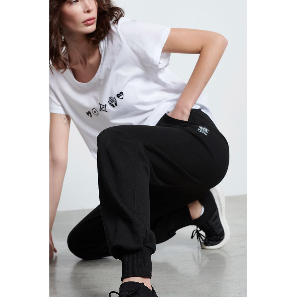 BodyTalk Γυναικεία Jogger Φόρμα Pantson Κανονικός Καβάλος - Black - E