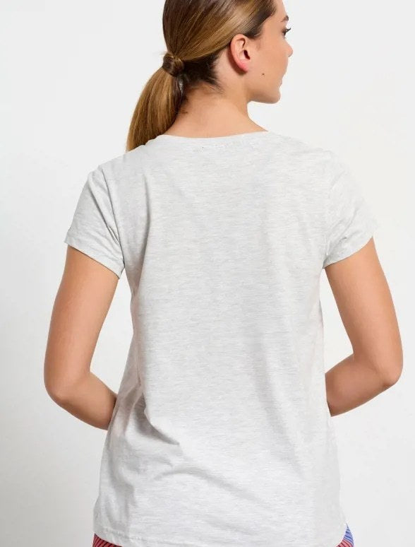 BodyTalk Γυναικείο BDTK κοντομάνικο t-shirt 1231-900728-54682 AN ΓΚΡΙ ΜΕΛΑΝΖΕ - E