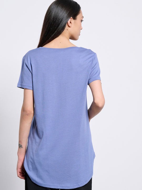 BodyTalk Γυναικεία Μακριά Κοντομάνικη Μπλούζα - BDTK T-Shirt SS - 1241-902628-00827 - BLUEBERRY - E