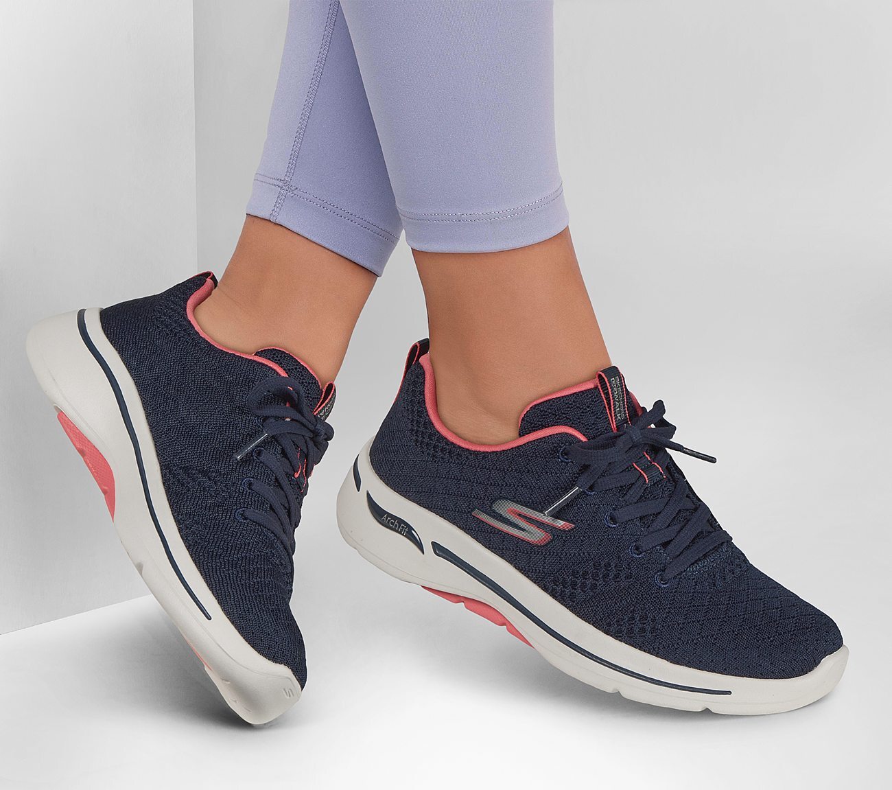 Skechers Γυναικείο Παπούτσι - Go Walk Arch Fit - Unify - 124403-NVCL - Navy Blue-Coral