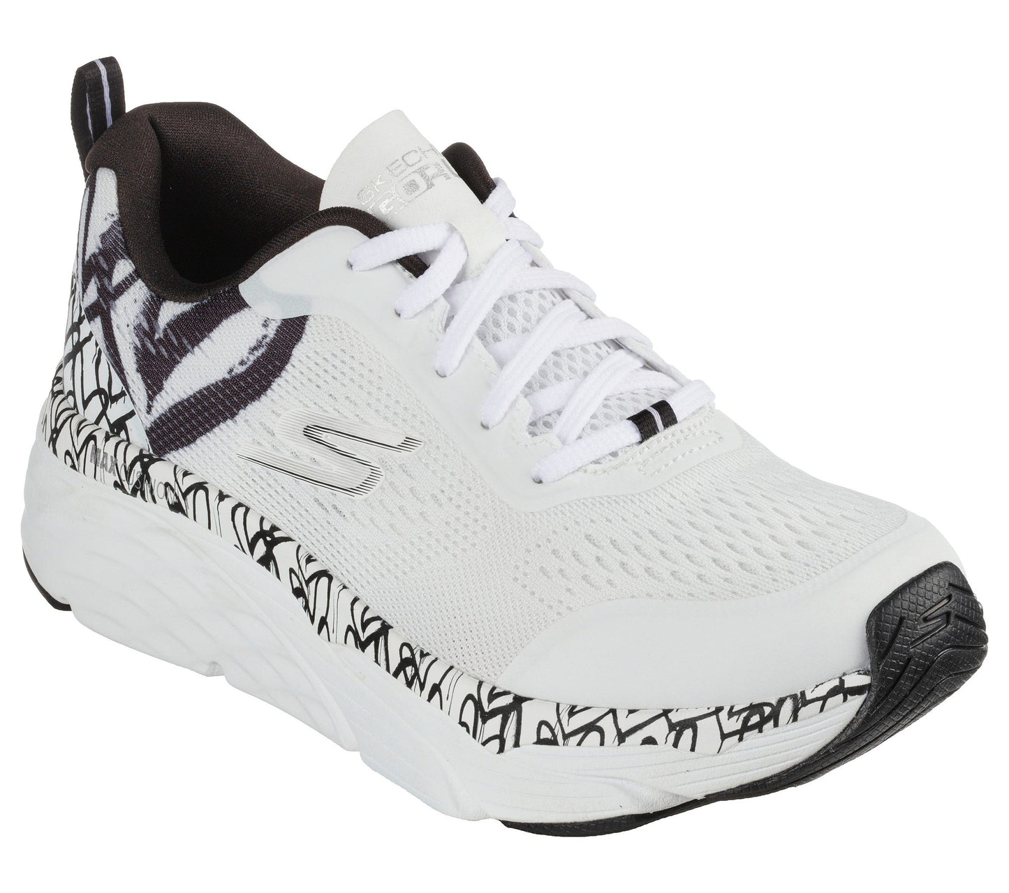 Skechers Παπούτσι Γυναικείο - Max Cushioning Elite - Forever Loving - 128552-WBK - White black