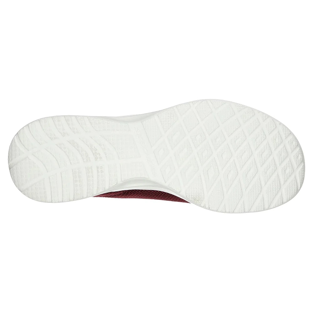 Skechers Παπούτσι Γυναικείο - Qtr. Deco Stitch Mesh Lace-Up W/MF 12947-BURG