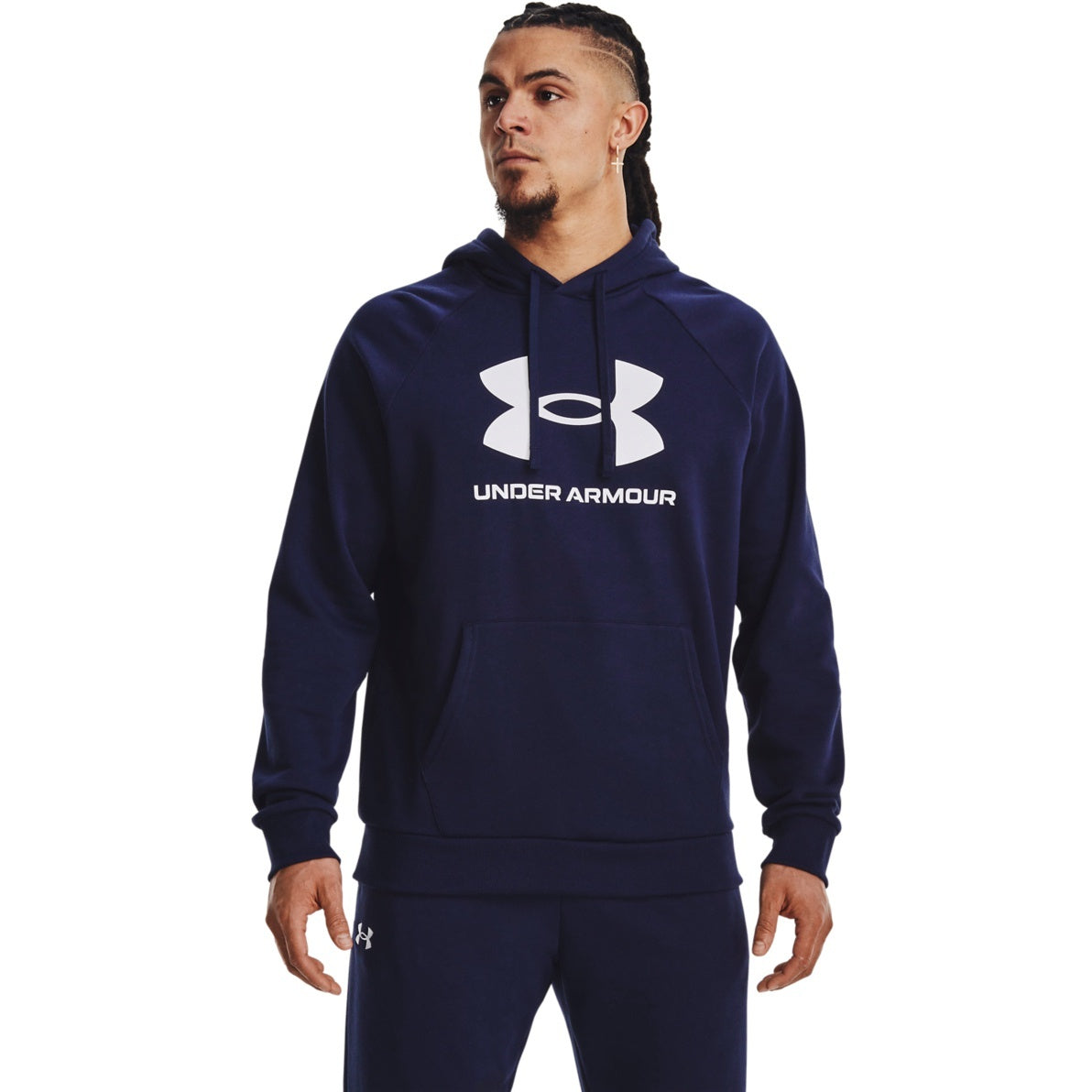 Under Armour Ανδρικό Φούτερ Με Κουκούλα - UA Rival Fleece - 1379758-410 - Midnight Navy / White