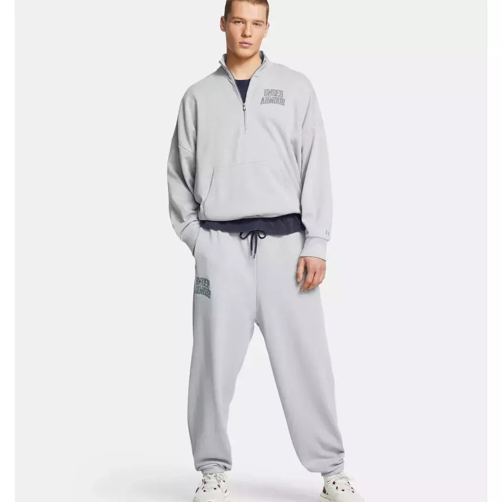 Under Armour Ανδρική Μακρυμάνικη Μπλούζα - 1386550-011 - Mod Gray Light Heather//Forest Green
