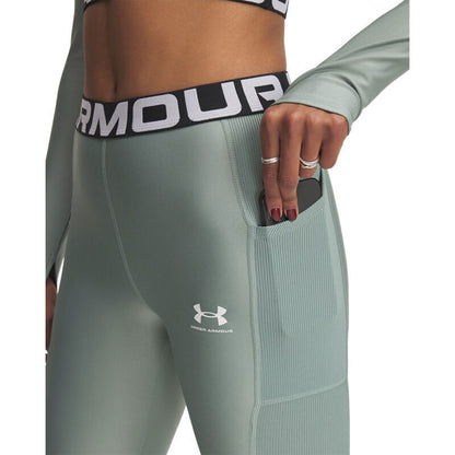 Under Armour Γυναικείο Αθλητικό Κολάν - HeatGear Rib Legging 1388693-348 Silica Green Silica Green