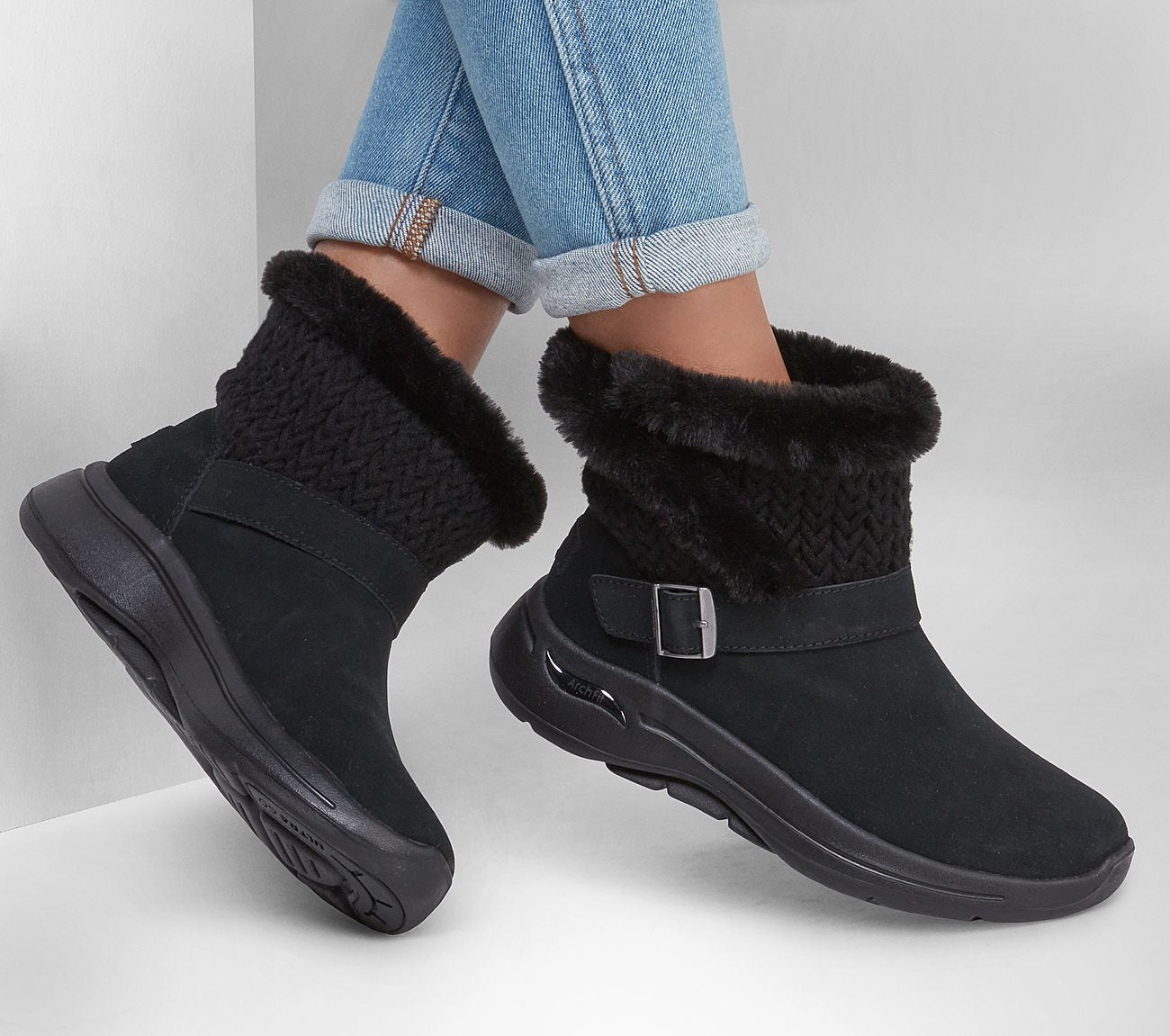 Skechers Μποτάκι Γυναικείο - GO WALK Arch Fit - 144422-BBK - Black
