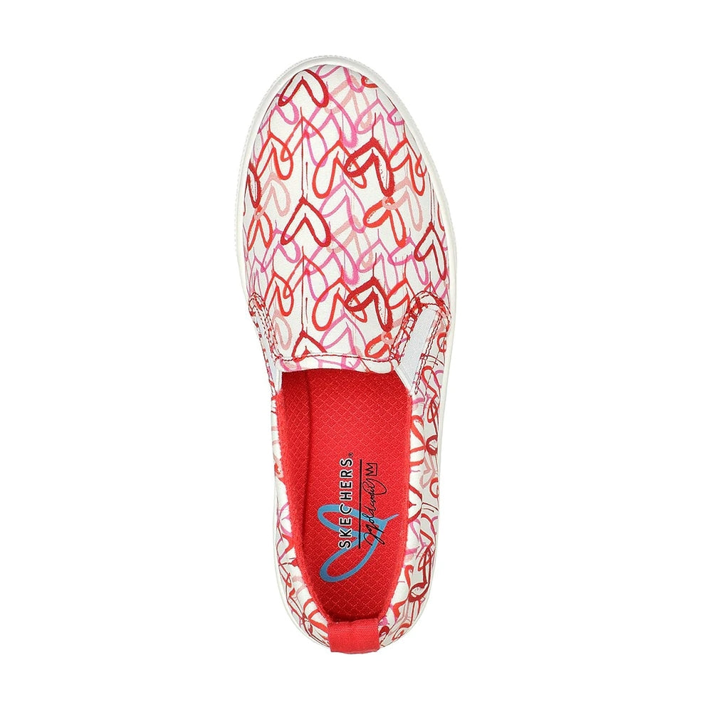 Skechers Παπούτσι Γυναικείο - POPPY-DRIPPIN LOVE 155503-WRPK White / Red / Pink
