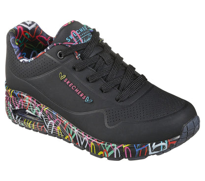 Skechers Παπούτσι Γυναικείο - x JGoldcrown: Uno - Loving Love 155506-BBK Black