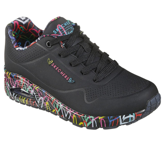 Skechers Παπούτσι Γυναικείο - x JGoldcrown: Uno - Loving Love 155506-BBK Black