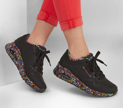 Skechers Παπούτσι Γυναικείο - x JGoldcrown: Uno - Loving Love 155506-BBK Black