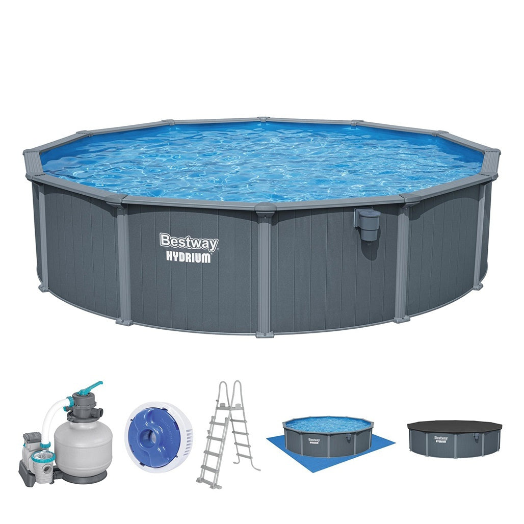 Bestway Πισίνα με ενισχυμένη κατασκευή - 561CS Hydrium 549X132CM Pool Set - 15769 - Grey