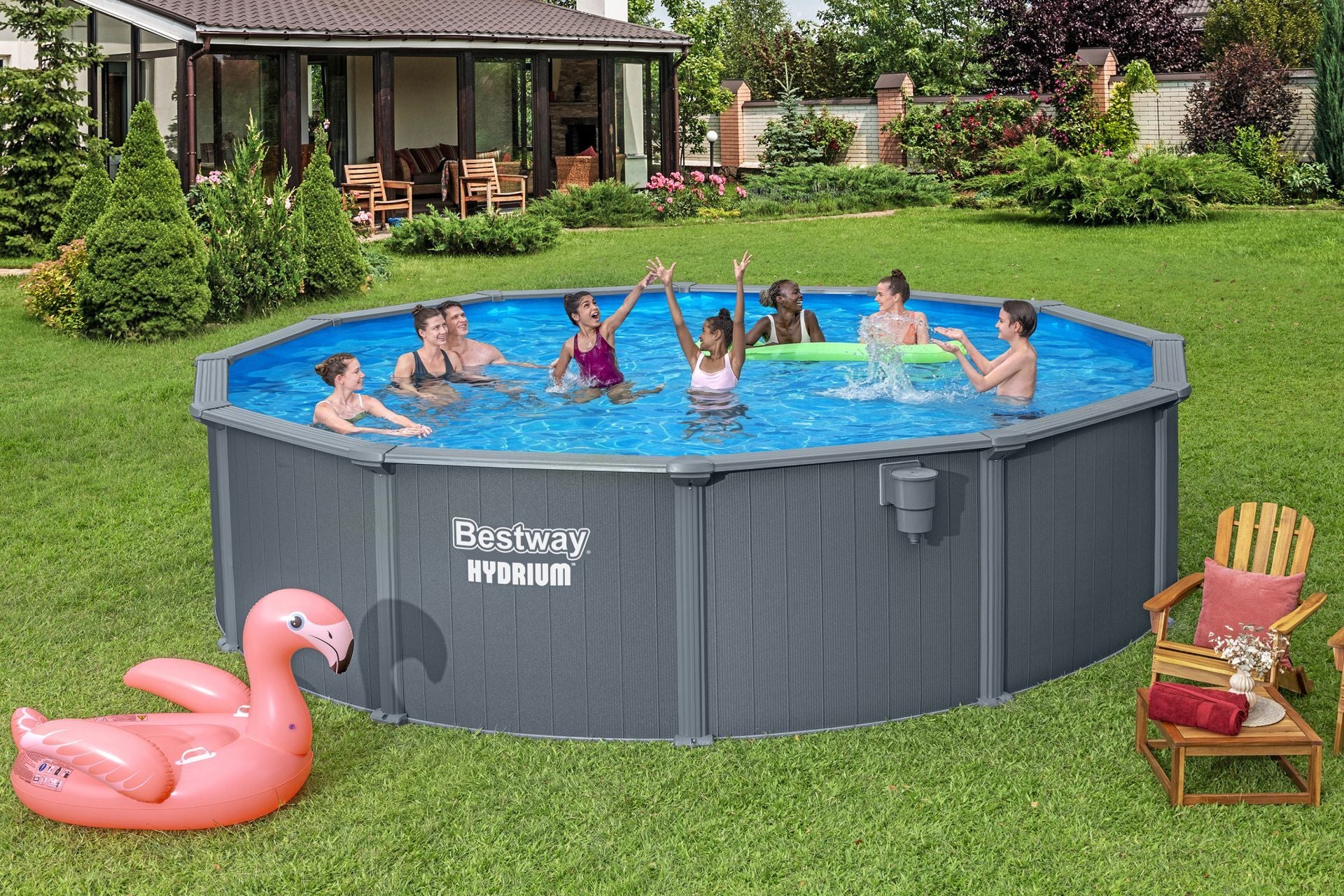 Bestway Πισίνα με ενισχυμένη κατασκευή - 561CS Hydrium 549X132CM Pool Set - 15769 - Grey