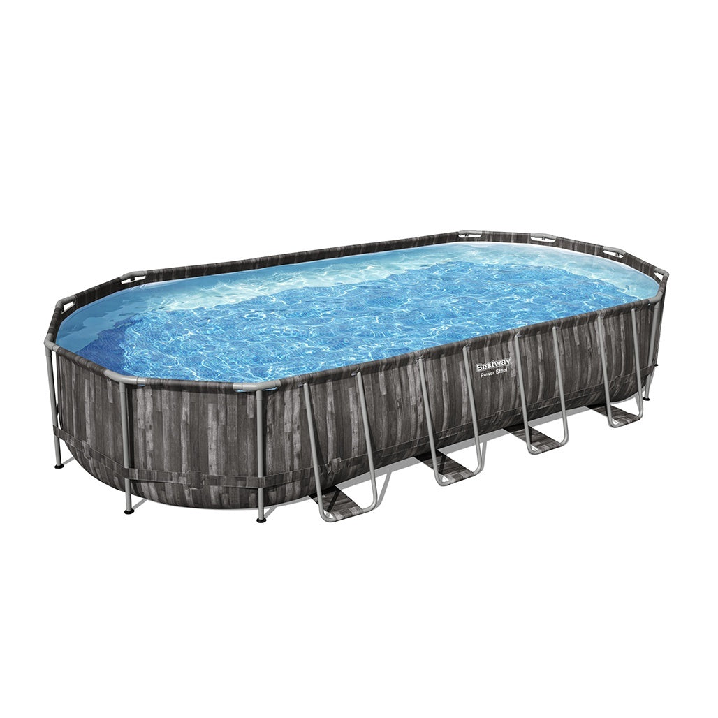 Bestway Πισίνα με ενισχυμένη κατασκευή - 5611T Power Steel 732X366X122CM - 15786 - Grey