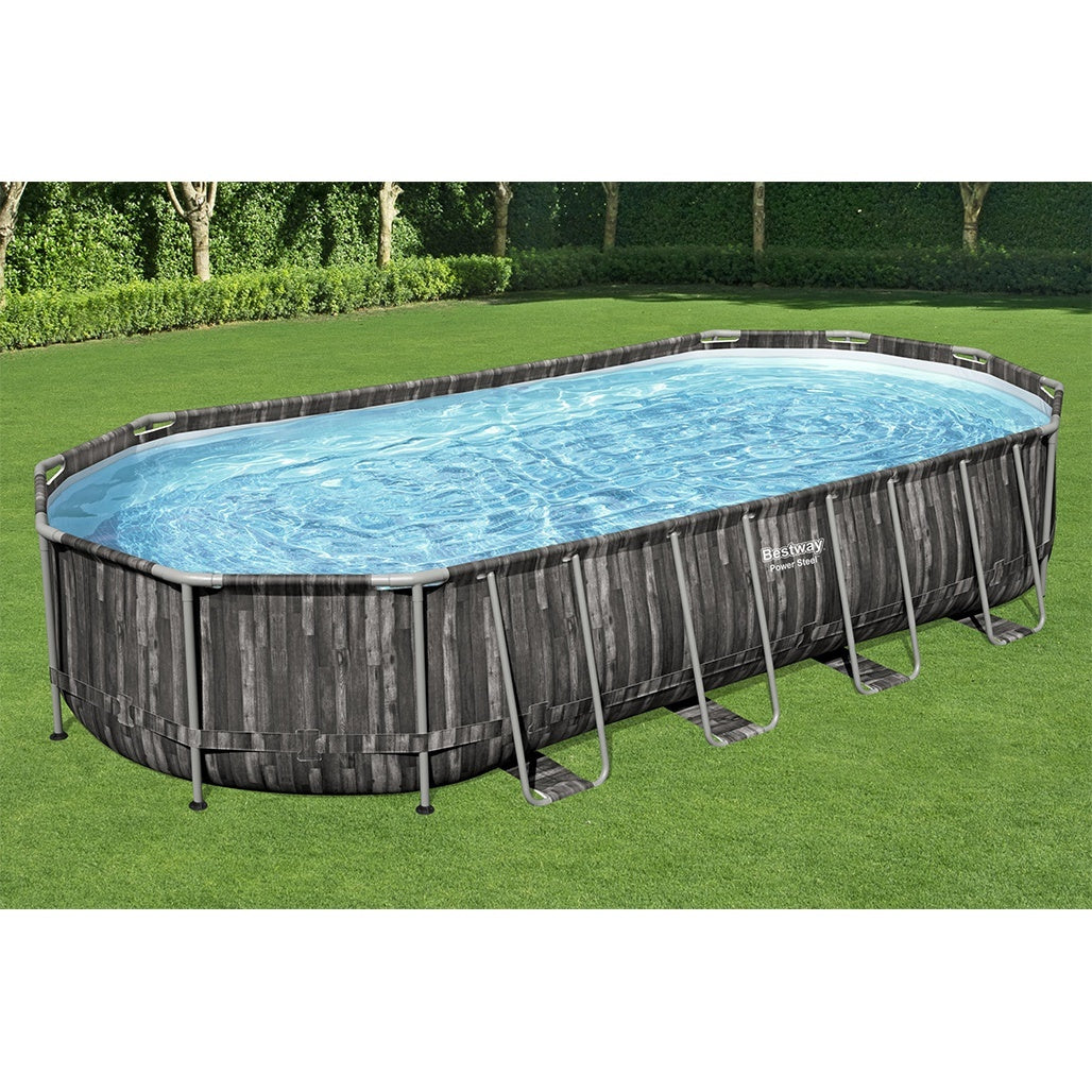 Bestway Πισίνα με ενισχυμένη κατασκευή - 5611T Power Steel 732X366X122CM - 15786 - Grey