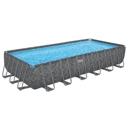 Bestway Πισίνα με ενισχυμένη κατασκευή - Apx 732X366X132CM Rectangular Pool Set - 15898 - Grey