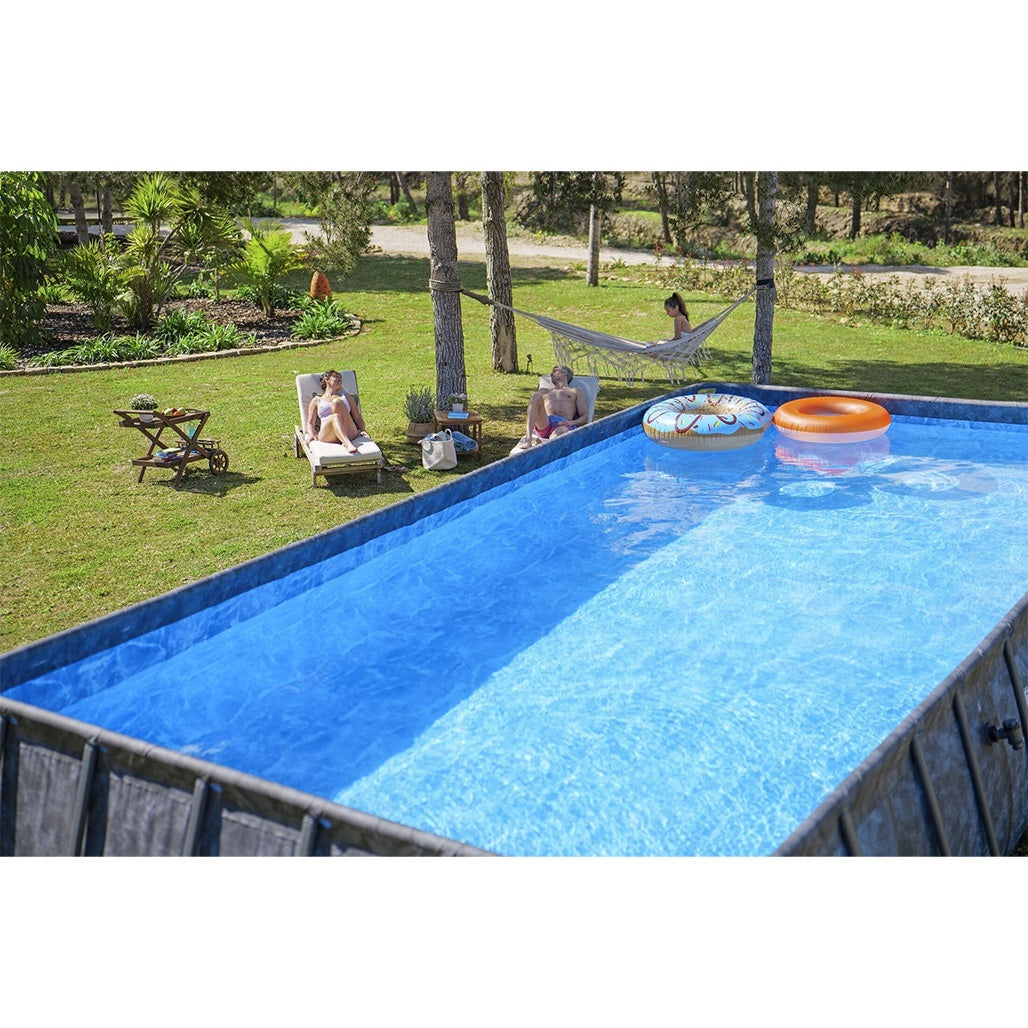 Bestway Πισίνα με ενισχυμένη κατασκευή - Apx 732X366X132CM Rectangular Pool Set - 15898 - Grey