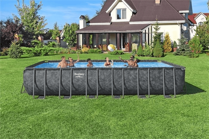 Bestway Πισίνα με ενισχυμένη κατασκευή - Apx 732X366X132CM Rectangular Pool Set - 15898 - Grey