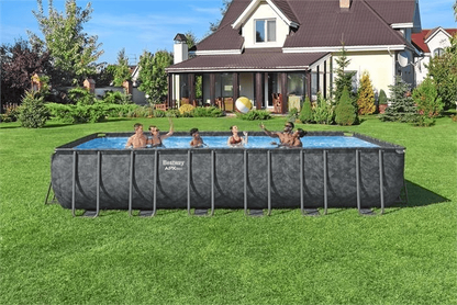 Bestway Πισίνα με ενισχυμένη κατασκευή - Apx 732X366X132CM Rectangular Pool Set - 15898 - Grey