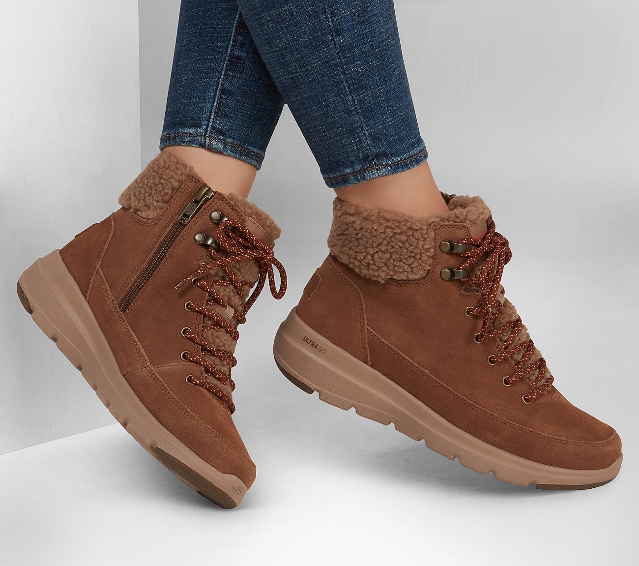 Skechers Μποτάκι Γυναικείο - On the GO Glacial Ultra - Woodlands 16677-BRN