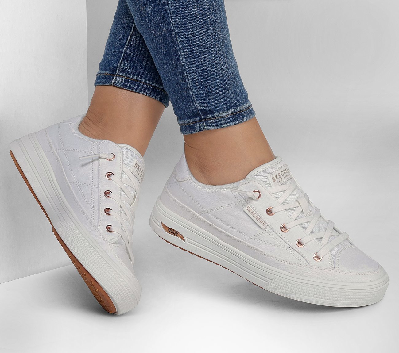 Skechers Παπούτσι Γυναικείο - Arch Fit Arcade - Meet Ya There 177190-WHT