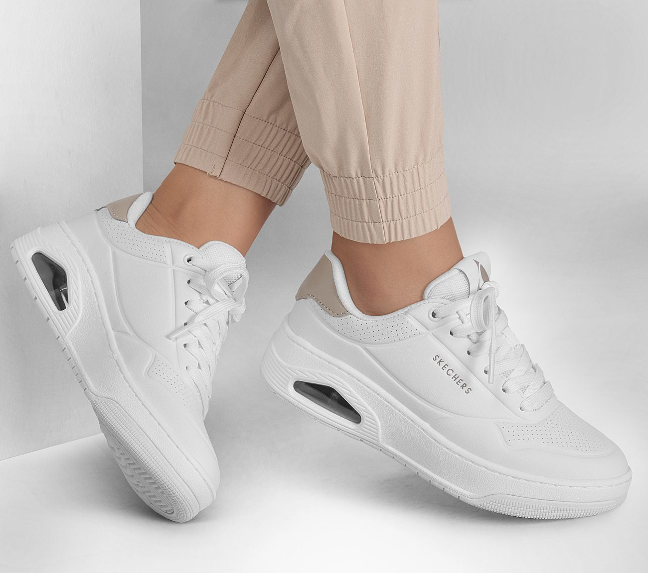 Skechers Παπούτσι Γυναικείο - Uno Court - Fast Break 177705-WHT White
