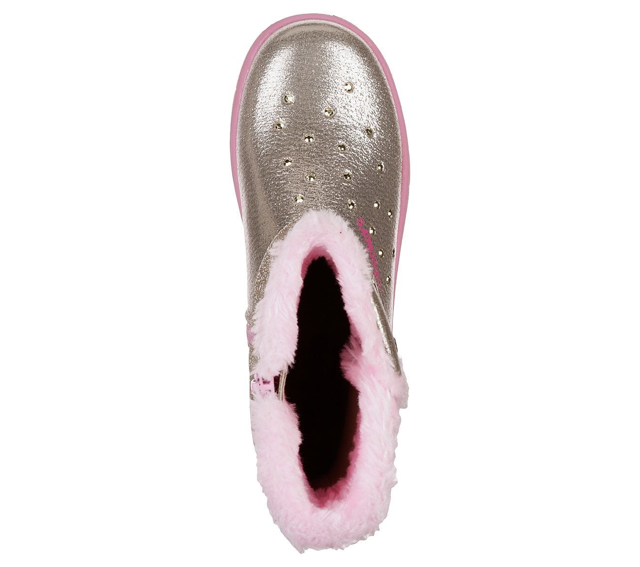 Skechers Μποτάκι Γιά Κορίτσι -Twinkle Toes: Glitzy Glam - Sparkle Hearts 20058-GDPK Gold