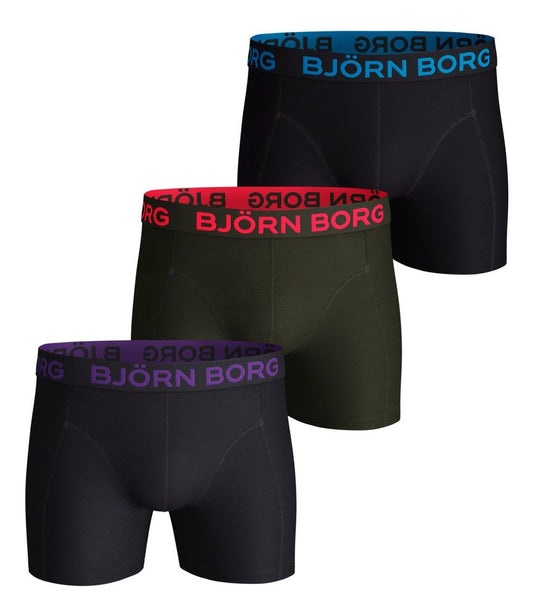 Bjorn Borg Ανδρικά Εσώρουχα 3 Τεμάχια - Neon Solid Sammy Shorts 3p - Night Sky