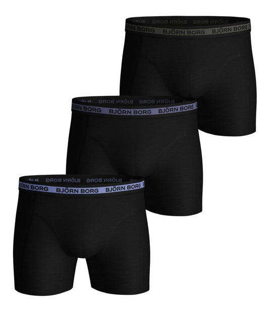 Bjorn Borg Ανδρικά Εσώρουχα 3 τεμάχια - Seasonal Sammy Solid Shorts 3p - Black Beauty