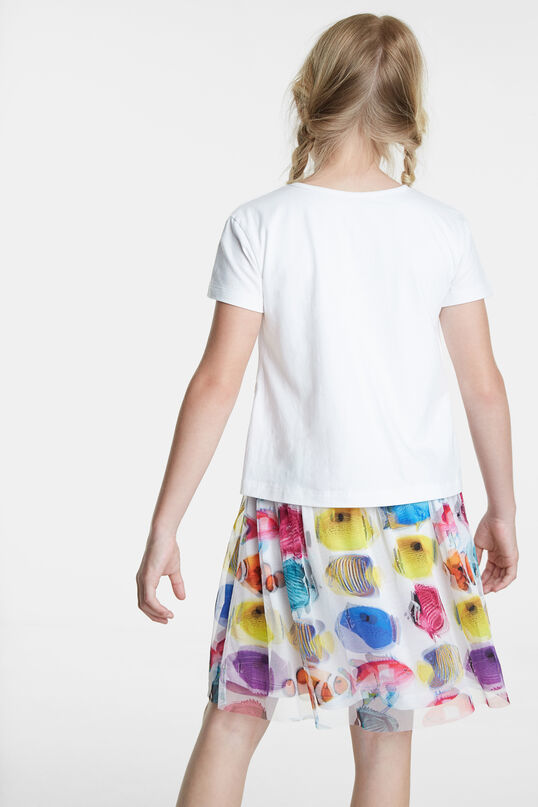 Desigual Φόρεμα Γιά Κορίτσι Fishes and tulle skirt dress 20SGVK38_White