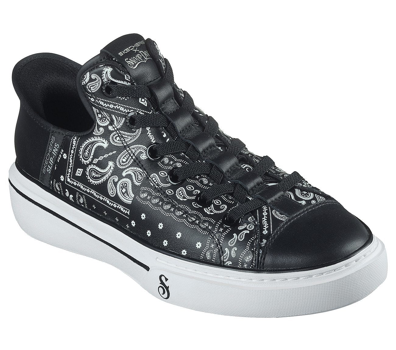Skechers Παπούτσι Ανδρικό - Premium Leather Slip-Ins Snoop One - Double G 251017-BKW Black