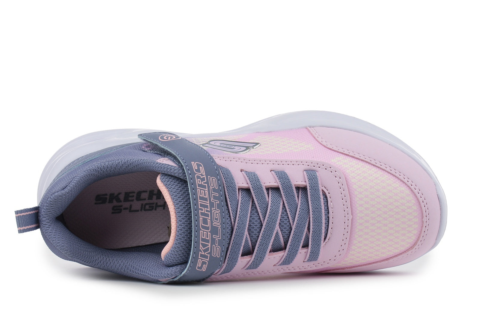 Skechers Παπούτσι Παιδικό Για Κορίτσι - Sola Glow Lighted Gore & Strap - 303714L-GYLP - Grey