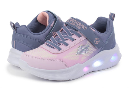 Skechers Παπούτσι Παιδικό Για Κορίτσι - Sola Glow Lighted Gore & Strap - 303714L-GYLP - Grey