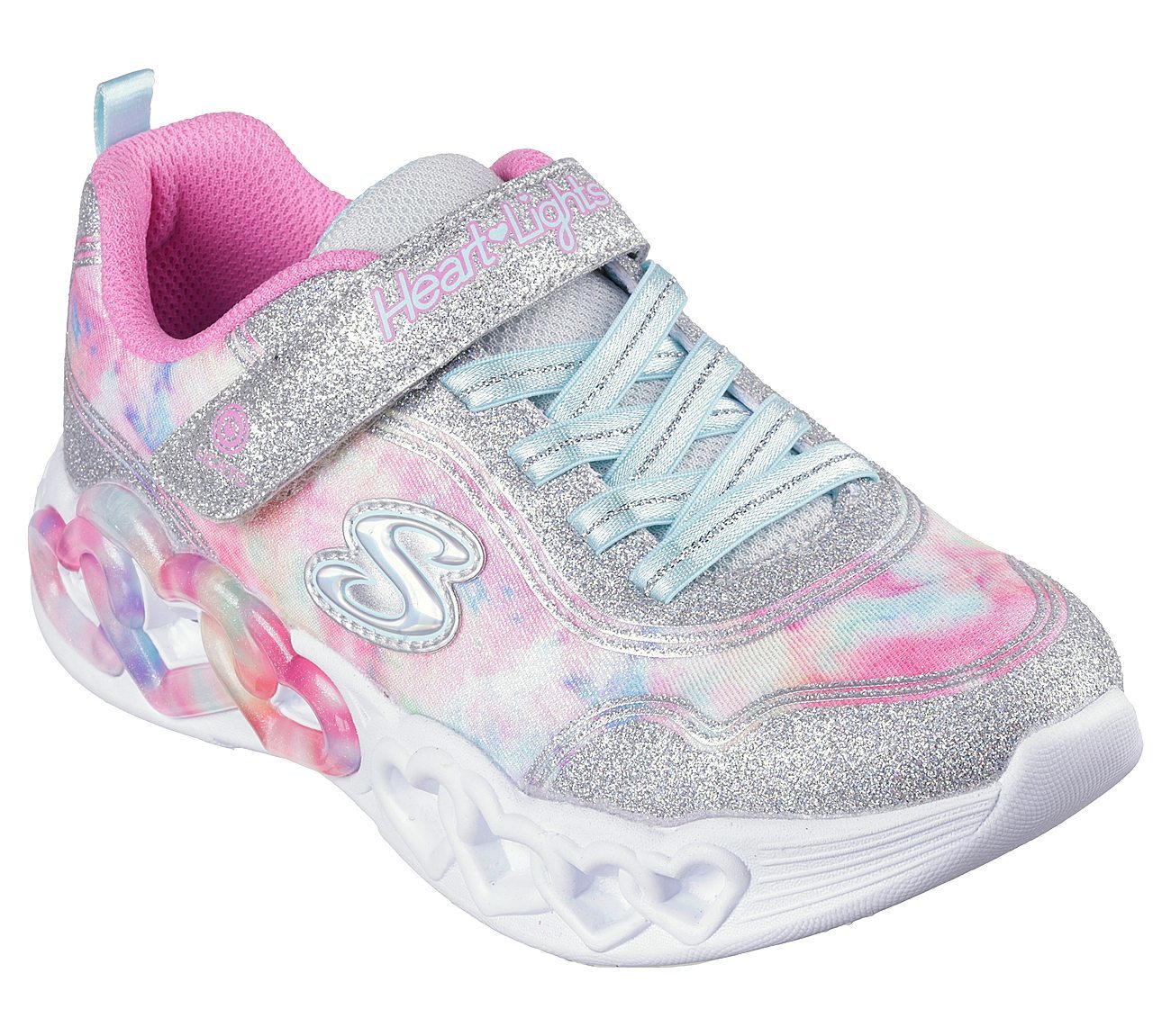 Skechers Παπούτσι για Κορίτσι - Infinite Heart Lights: Color Lovin 303753L-SMLT SILVER